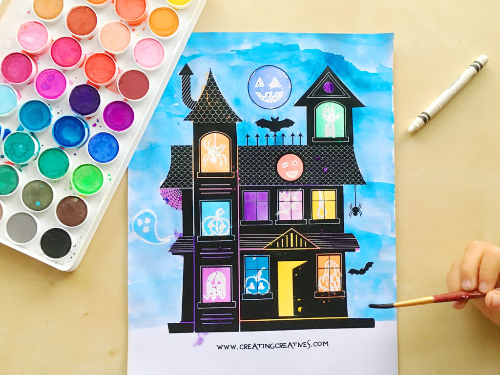 Haunted House Ghost Hunt and Coloring Page
