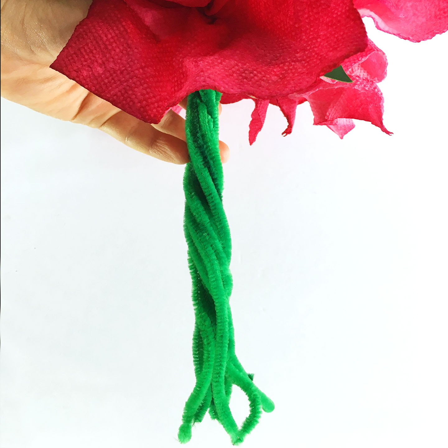 Poinsettia craft for kids twist stems