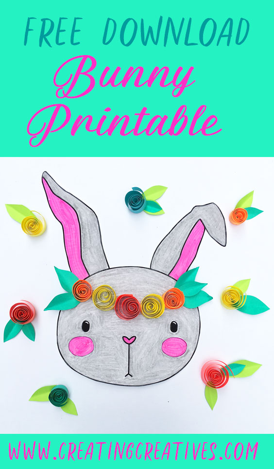Free Bunny Printable to Color and Decorate