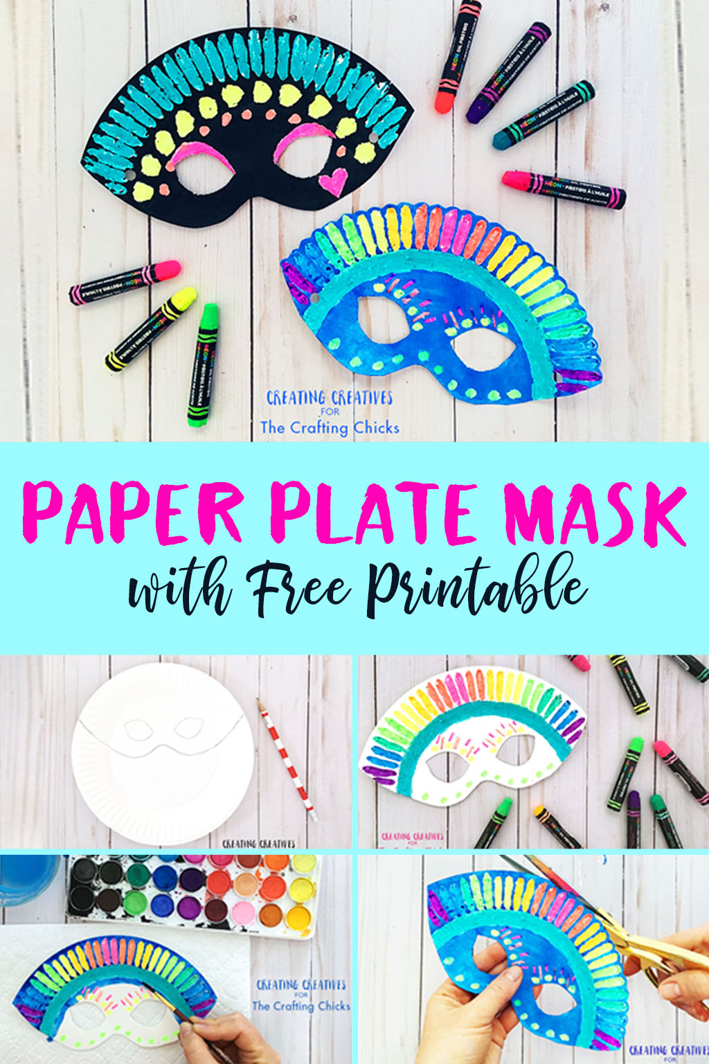 Paper Plate Mask with Free Printable #paperplatemask #kidsmask #maskprintable