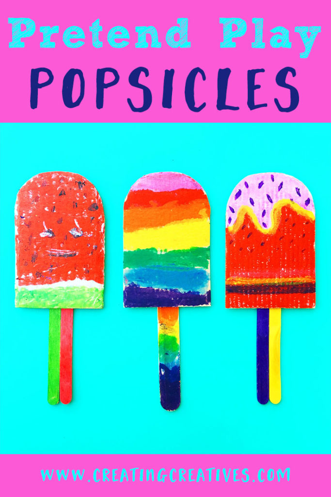 Cardboard Popsicle Craft / Pretend Play Popsicles #popsicles #pretendplay #popsiclecraft