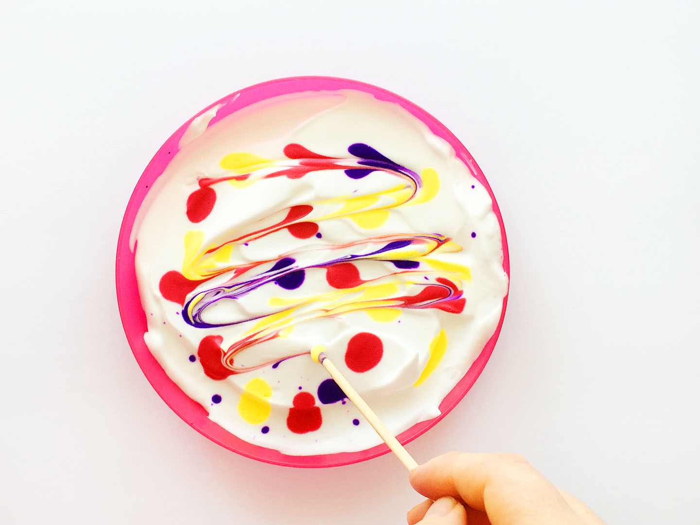 Marbled Paper Marble Colors on Plate Together