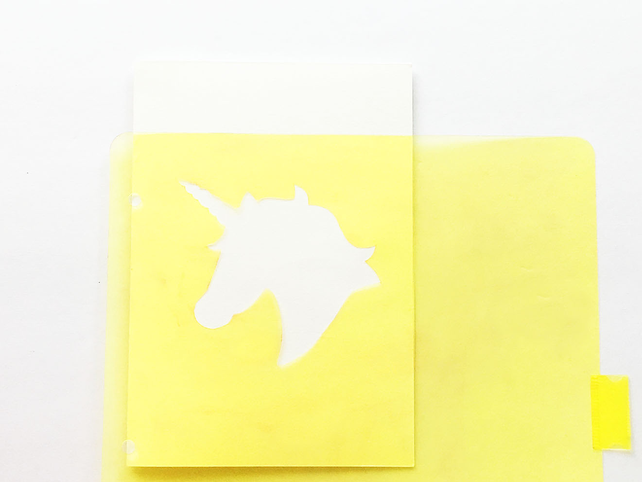 Marbled Paper Place Unicorn Template on Paper