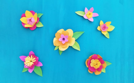 paper flowers from kids art work cover