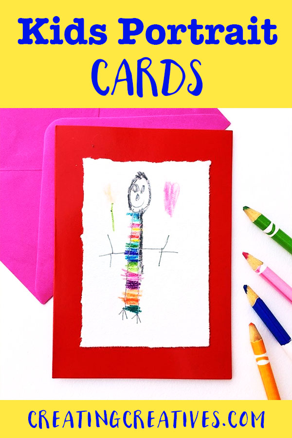 Handmade Kids Portrait Card | #diykidscard #kidscard #kidsportrait