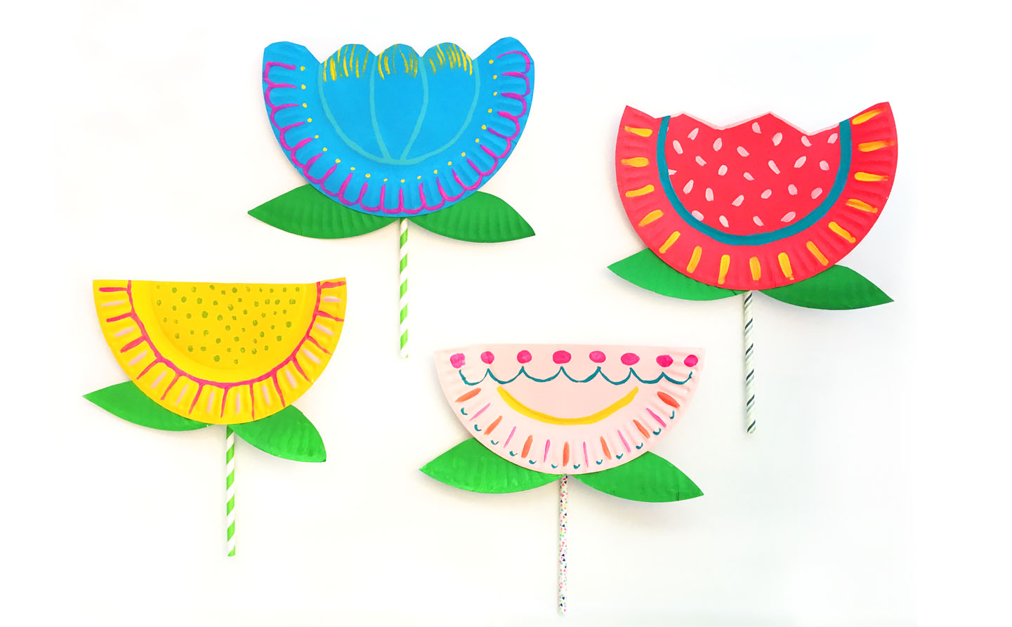 Paper Plate Flower craft for kids cover