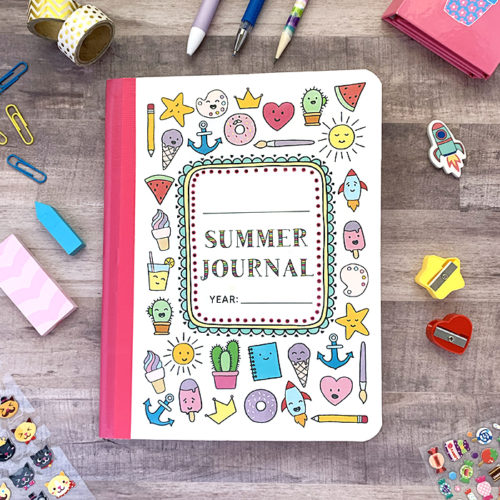 front of summer journal cover printable
